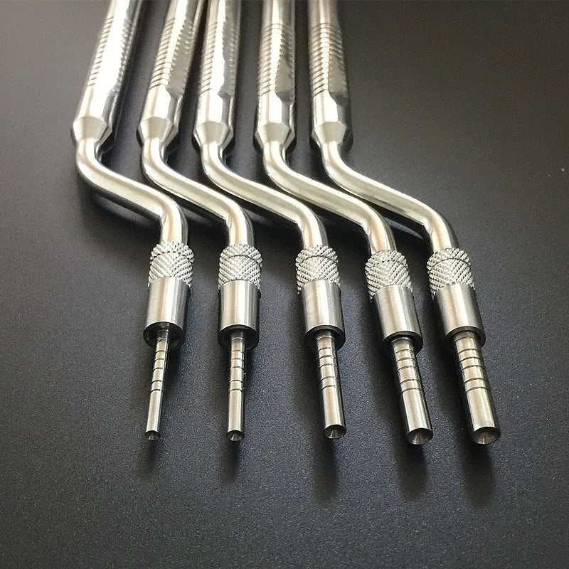 5 Piece Dental Implant Osteotome Instruments Dental tooth extraction tool maxillary Sinus Lift Bended straight ( Concave Tips) Viralgem Store