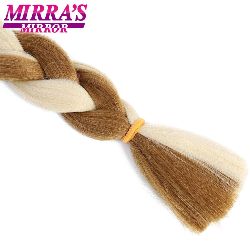 82 Inch Pure Color Jumbo Braiding Hair Extensions Synthetic Braids Ombre Hair For Box Braid Support Wholesale Mirra’s Mirror