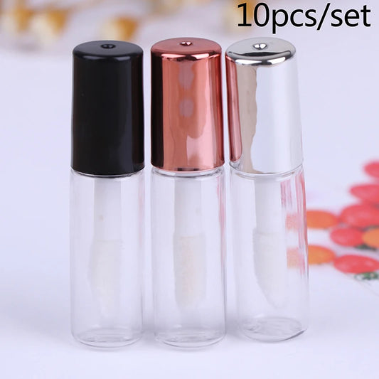 1/10PCS Empty Transparent PE Lip Gloss Tubes Plastic Lip Balm Tube Lipstick Mini Sample Cosmetic Container