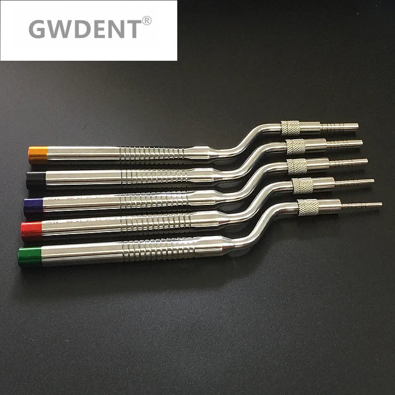 5 Piece Dental Implant Osteotome Instruments Dental tooth extraction tool maxillary Sinus Lift Bended straight ( Concave Tips) Viralgem Store