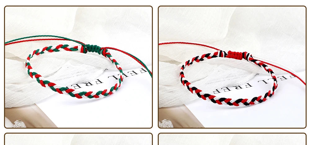 30Colors Bohemian Tibetan Bracelet & Bangle Women Men Handmade Waterproof Wax Thread Lucky Rope Christmas Jewelry Gift Bracelets