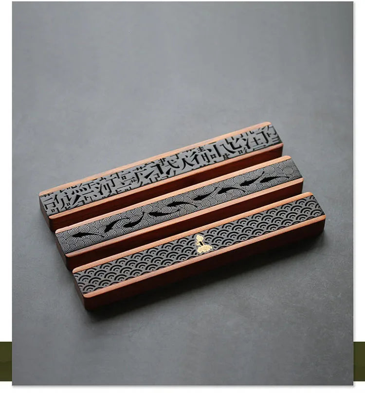 1pc Antique personality solid wood hollowed out line incense box portable sleeping incense box incense box incense fumigation