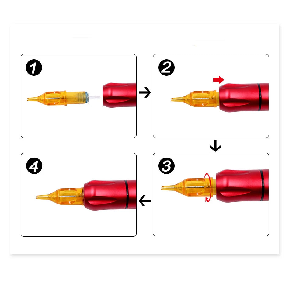 20pcs Yellow Dragonfly Tattoo Cartridge Needle Agujas RL RM RS M1 Body Easy To Color For Machine Permanent Makeup Eyebrow Beauty