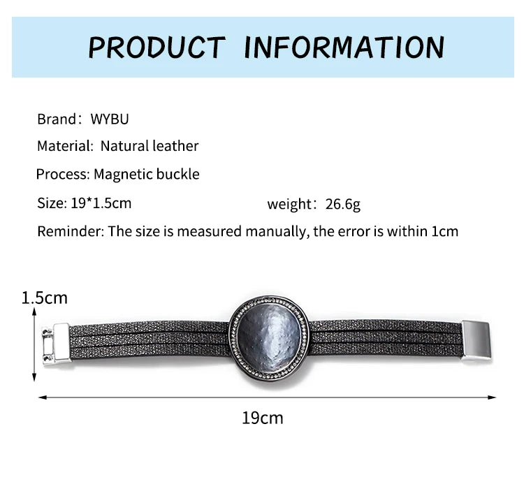 WYBU Wrap Leather Bracelets for Women Fashion Metal Leather Bracelet Charm Couple Wholesale Jewelry Dropshiping