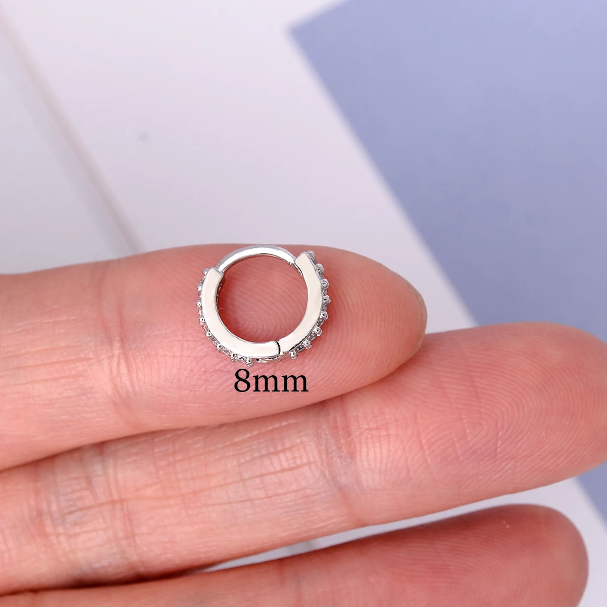 1 Pcs Fashion Exquisite Crystal Zircon Hoop Earrings for Women Rainbow Cartilage Helix Tragus Earring Stud Body Piercing Jewelry Viralgem Store