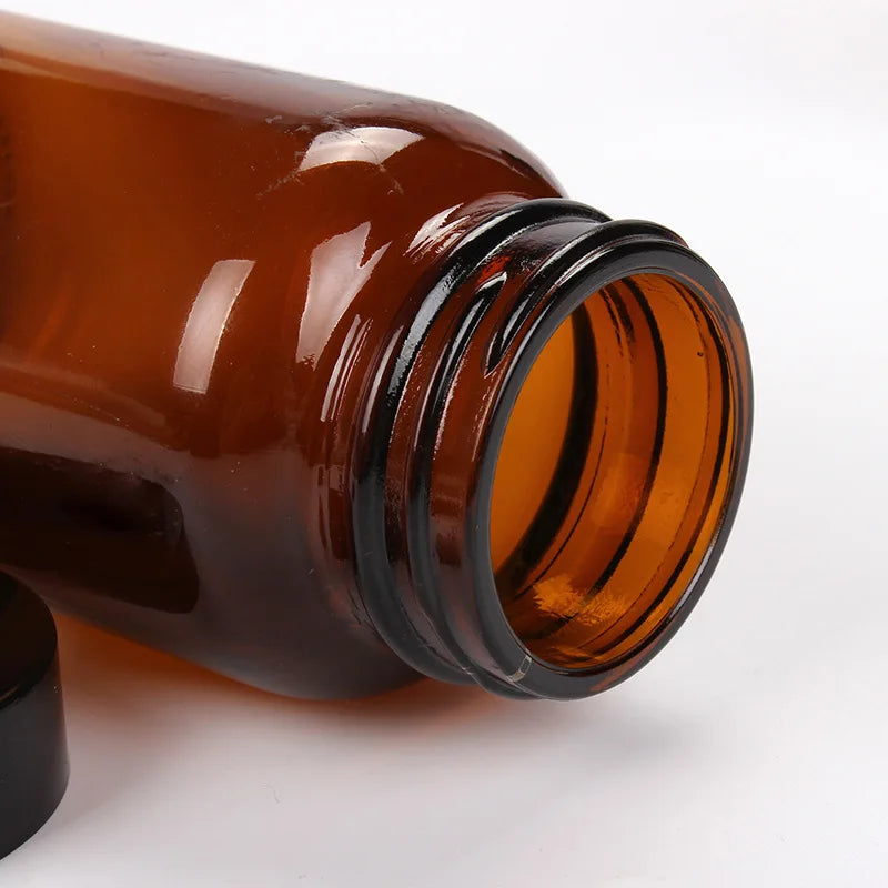 12-200ML Big Head Amber Brown Glass Bottle Aromatherapy Liquid For Essential Basic Massage Oil Pipette Bottles Refillable