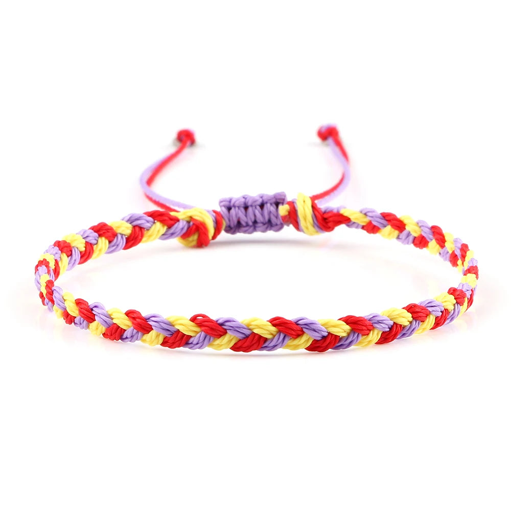 30Colors Bohemian Tibetan Bracelet & Bangle Women Men Handmade Waterproof Wax Thread Lucky Rope Christmas Jewelry Gift Bracelets
