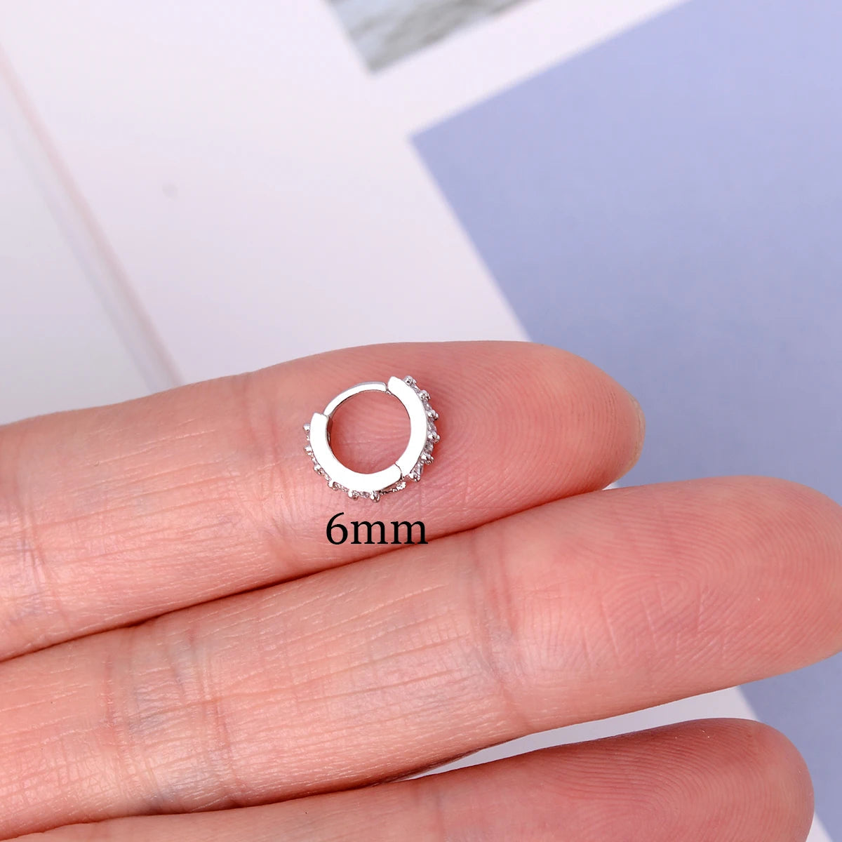 1 Pcs Fashion Exquisite Crystal Zircon Hoop Earrings for Women Rainbow Cartilage Helix Tragus Earring Stud Body Piercing Jewelry Viralgem Store