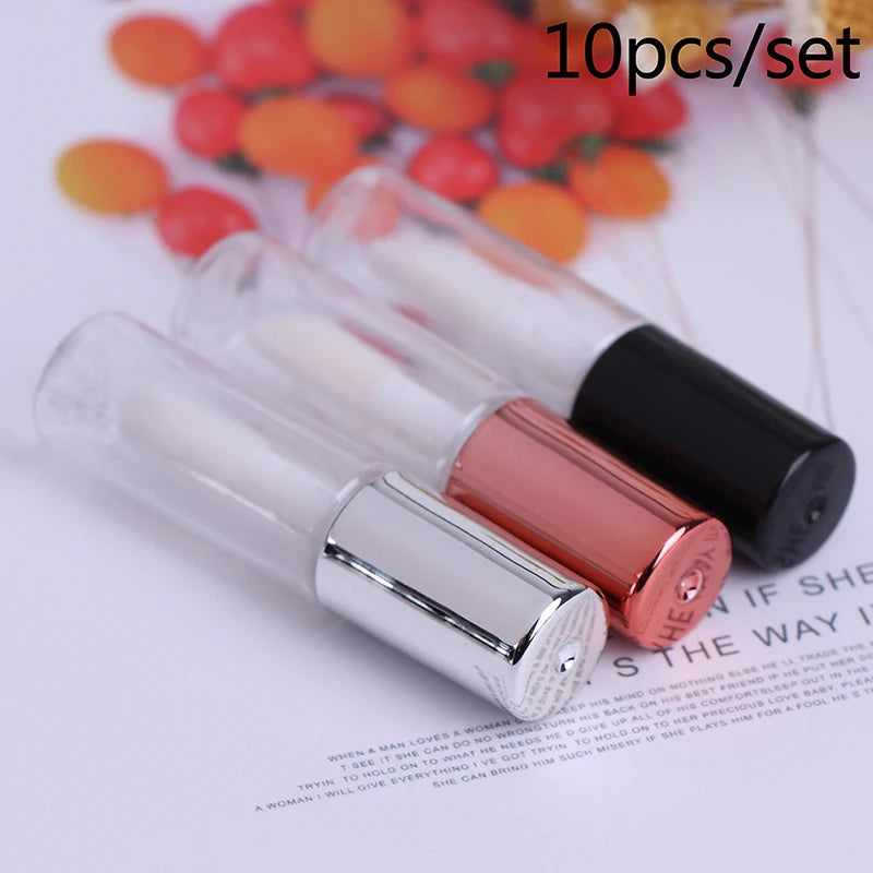 1/10PCS Empty Transparent PE Lip Gloss Tubes Plastic Lip Balm Tube Lipstick Mini Sample Cosmetic Container