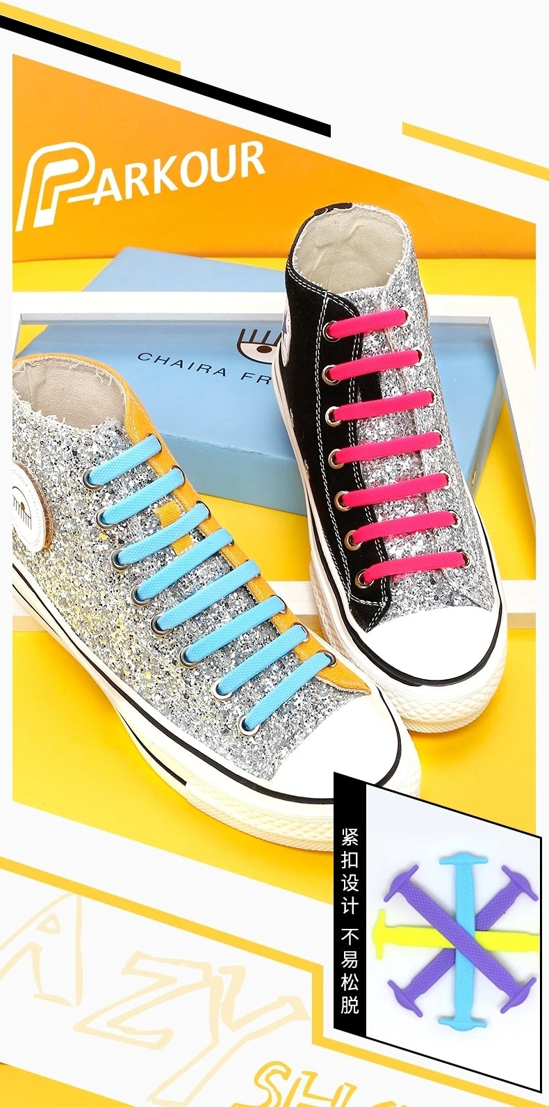 2024 New Silicone Elastic Shoelaces Fashion Unisex Athletic No Tie Shoe Lace All Sneakers Color Shoelaces for Kids and Adults