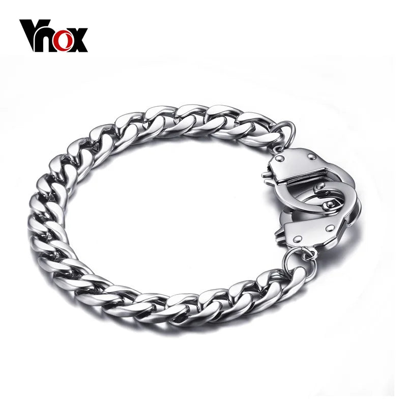 Vnox Handcuff Bracelet for Women Men Promise Jewelry Stainless Steel Chain Black Gold Color Viralgem Store