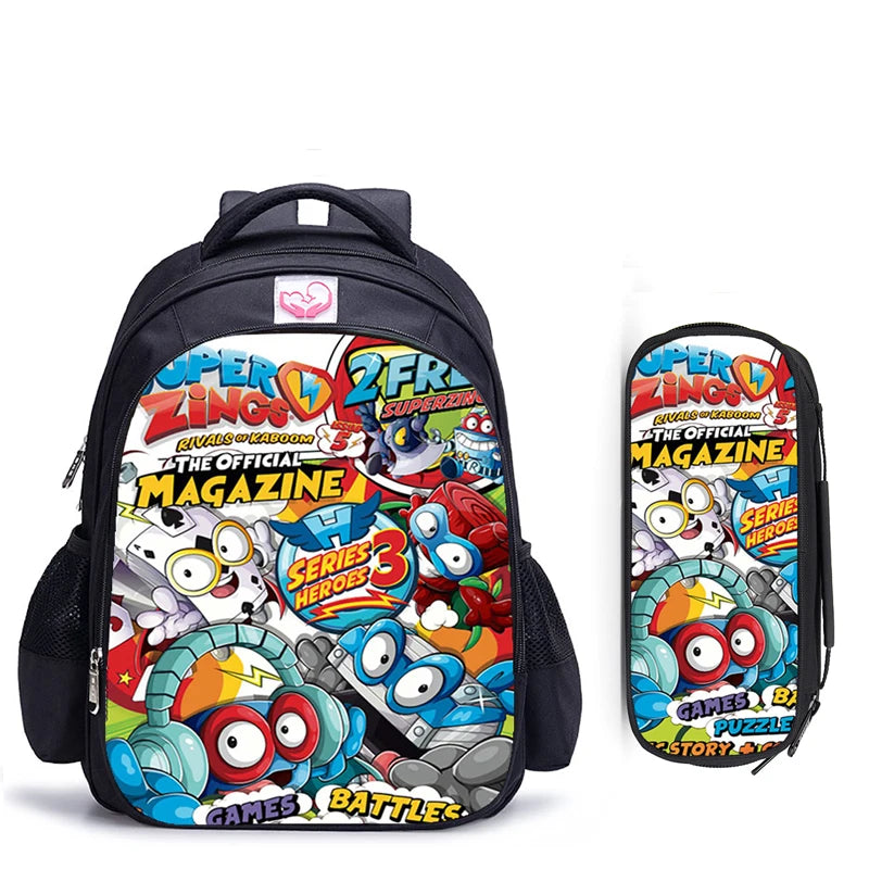 16 Inch Super Zings Children School Bags Orthopedic Backpack Kids School Boys Girls Mochila Infantil Catoon Bags Gift