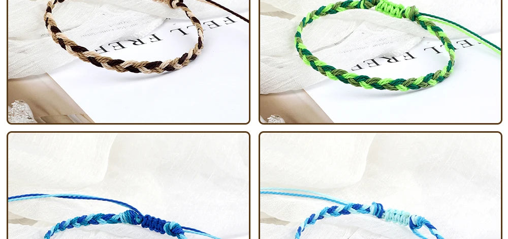 30Colors Bohemian Tibetan Bracelet & Bangle Women Men Handmade Waterproof Wax Thread Lucky Rope Christmas Jewelry Gift Bracelets