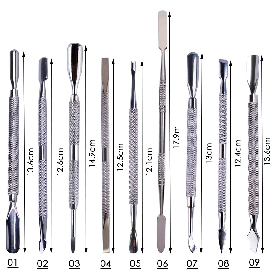 1pcs Double-ended Stainless Steel Nail Cuticle Pusher Tweezer For Dead Skin UV Gel Polish Remove Pedicure Manicure Tool LY01-16