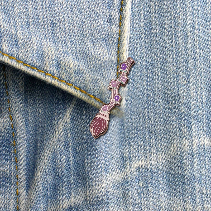 Witch Lapel Pin Collection Magic Broomstic Brooch Ice Cream Mug Frappuccinoo Badge Witches Welcome Jewelry Viralgem Store