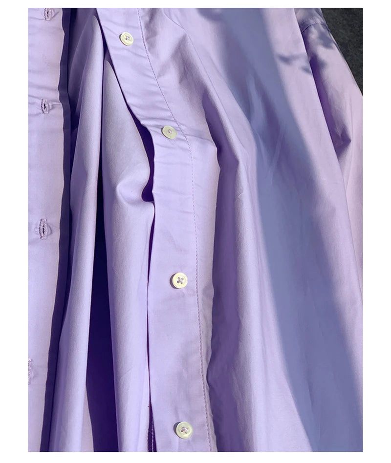 100% Cotton Women's Shirt 2024 Autumn New Solid Color Button Turn-Down Collar Long-Sleeved Casual Loose Ladies OL Shirts Viralgem Store