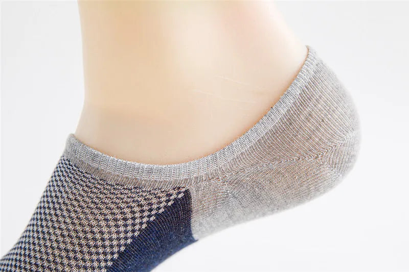 5Pairs Fashion high quality man Non-slip Silicone Invisible Compression Socks Male Ankle Sock Breathable Meias Cotton Boat Socks