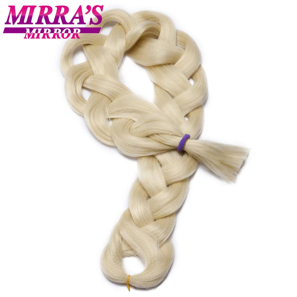 82 Inch Pure Color Jumbo Braiding Hair Extensions Synthetic Braids Ombre Hair For Box Braid Support Wholesale Mirra’s Mirror