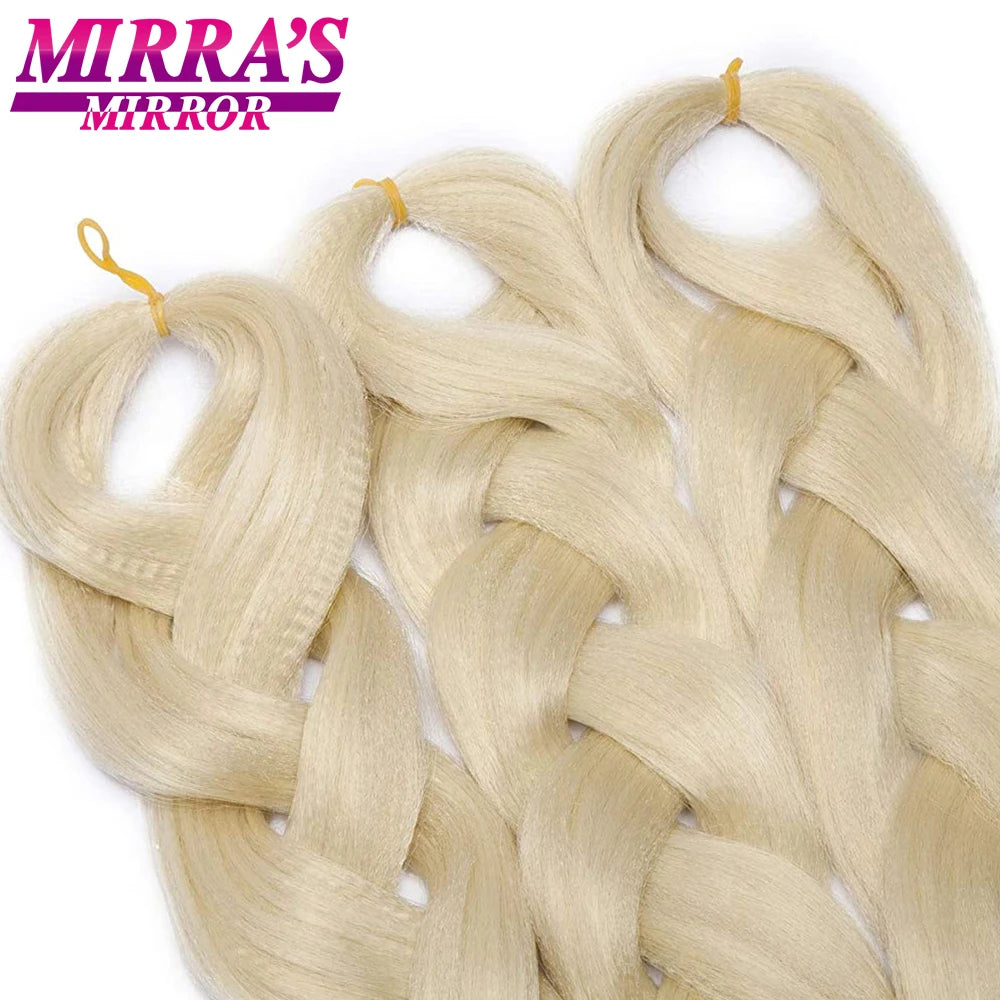 82 Inch Pure Color Jumbo Braiding Hair Extensions Synthetic Braids Ombre Hair For Box Braid Support Wholesale Mirra’s Mirror