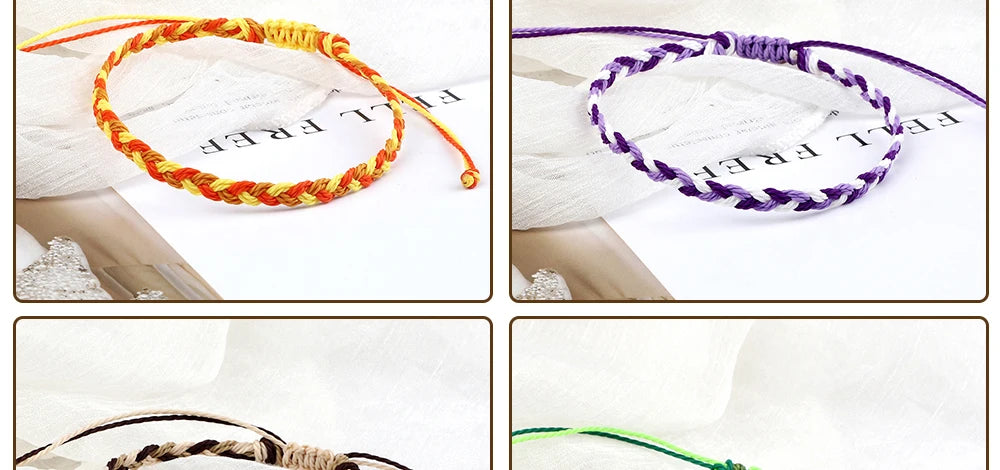 30Colors Bohemian Tibetan Bracelet & Bangle Women Men Handmade Waterproof Wax Thread Lucky Rope Christmas Jewelry Gift Bracelets