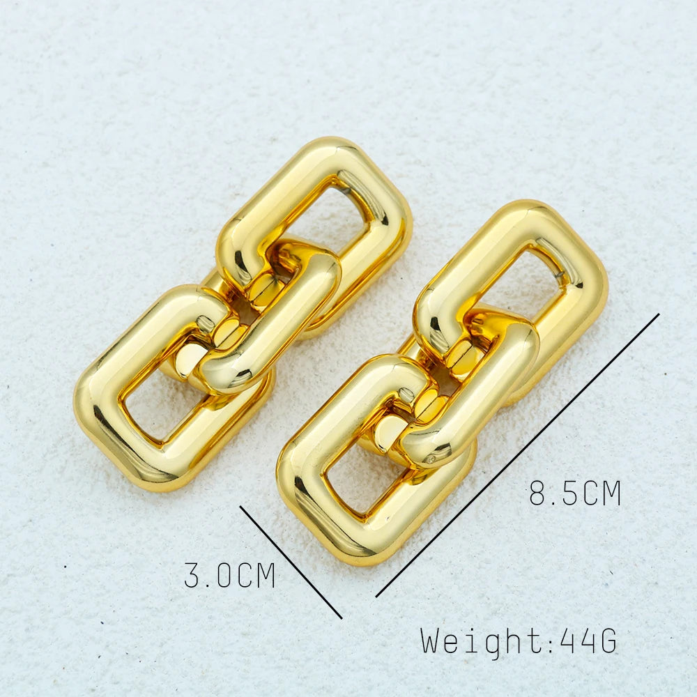 SRCOI Simple Punk CCB Chain Bracelet Exaggerated Geometric Square Twisted Thick Link Chain Bracelet Women Hip Hop Jewelry