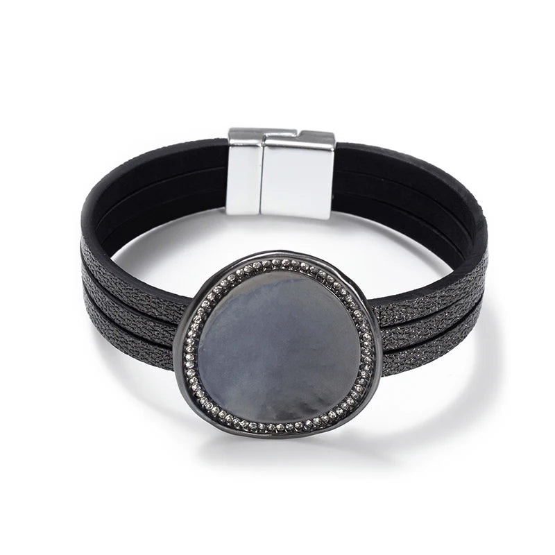 WYBU Wrap Leather Bracelets for Women Fashion Metal Leather Bracelet Charm Couple Wholesale Jewelry Dropshiping