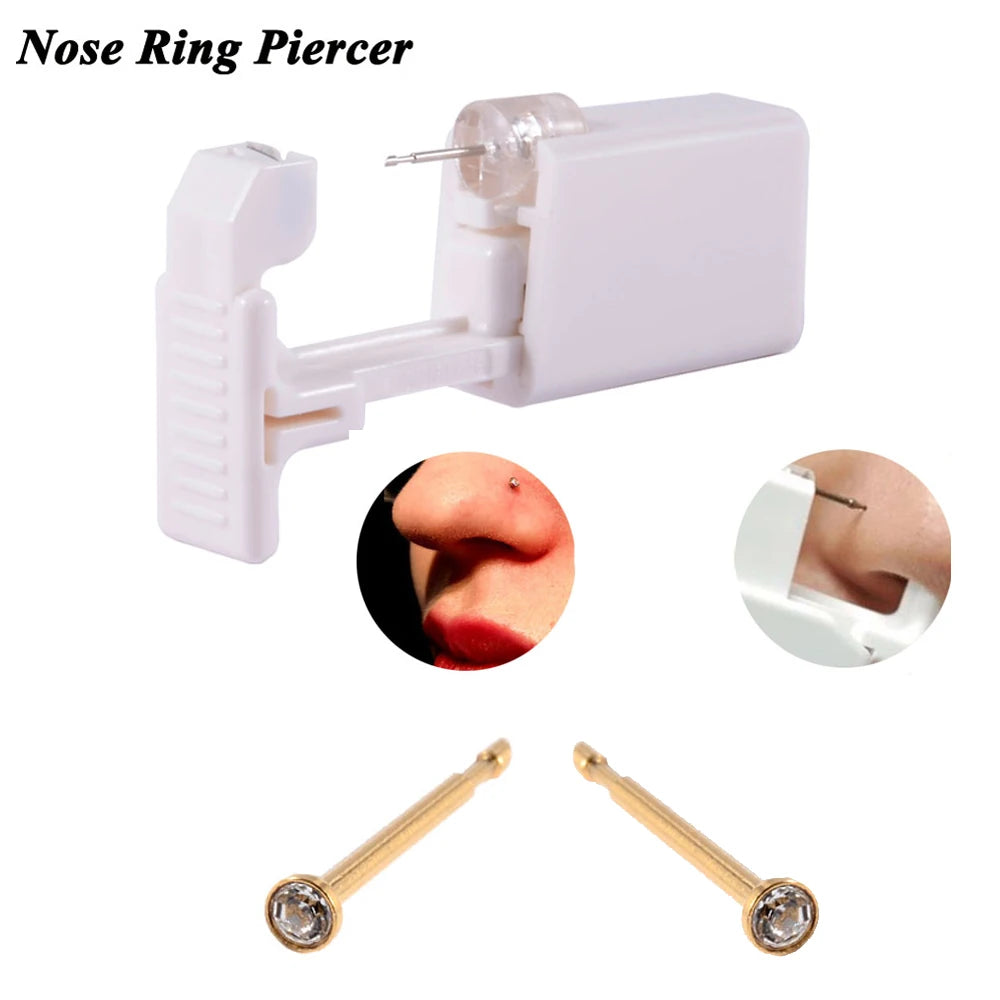 1 Unit Disposable Safe Sterile Piercing Unit For Gem Nose Studs New Generation More Safe Nose Piercing Gun Piercer Machine Kit