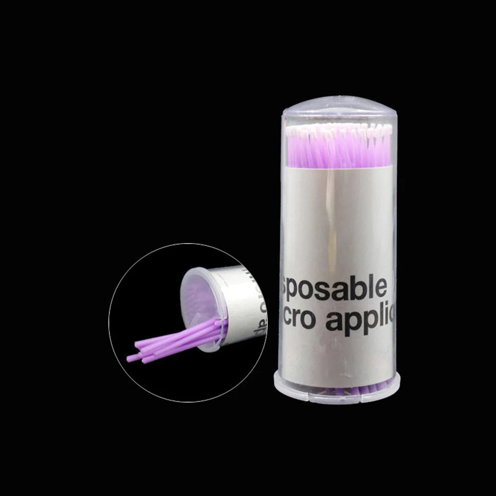 100pcs/lot Micro Brushes Make Up Eyelash Extension Disposable Eye Lash Glue Cleaning Brushes Free Applicator Sticks Makeup Tools