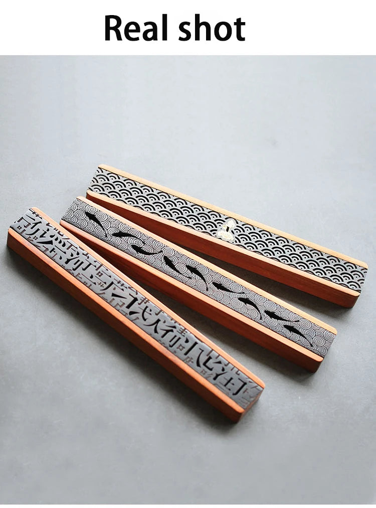 1pc Antique personality solid wood hollowed out line incense box portable sleeping incense box incense box incense fumigation