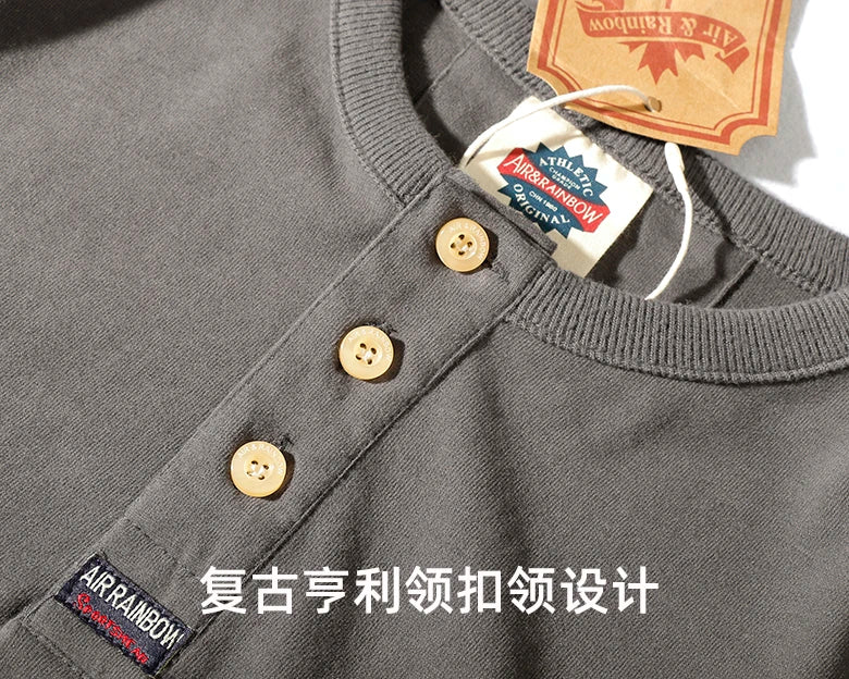 2023 Autumn New Men's Fashion Simple Long Sleeve O-neck Pure Cotton Solid T-shirt Bottomed Shirt Retro American Casual