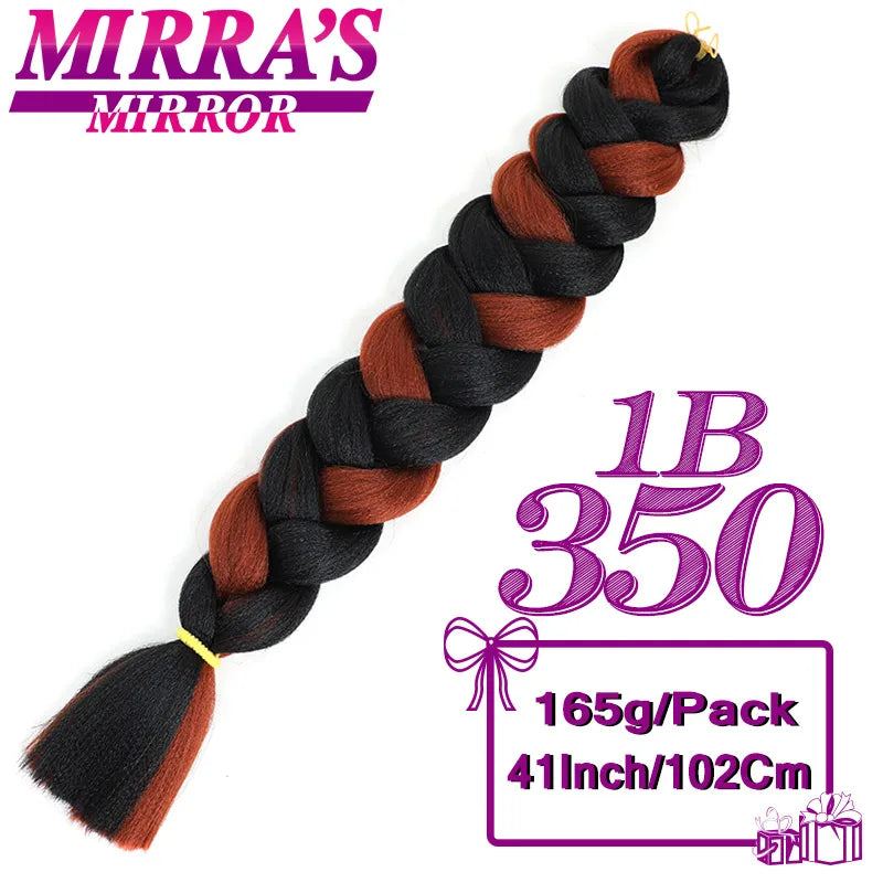 82 Inch Pure Color Jumbo Braiding Hair Extensions Synthetic Braids Ombre Hair For Box Braid Support Wholesale Mirra’s Mirror