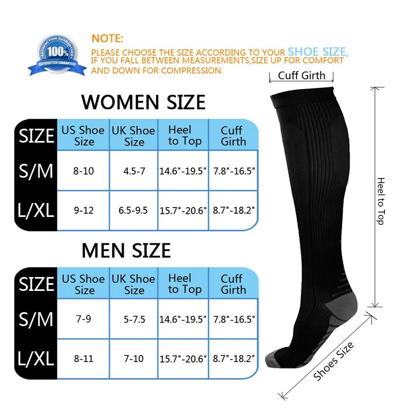 Women Men Compression Socks Cat Dog Animal Prints High Stockings Running Compression Stockings 20-30mmhg Sports Socks