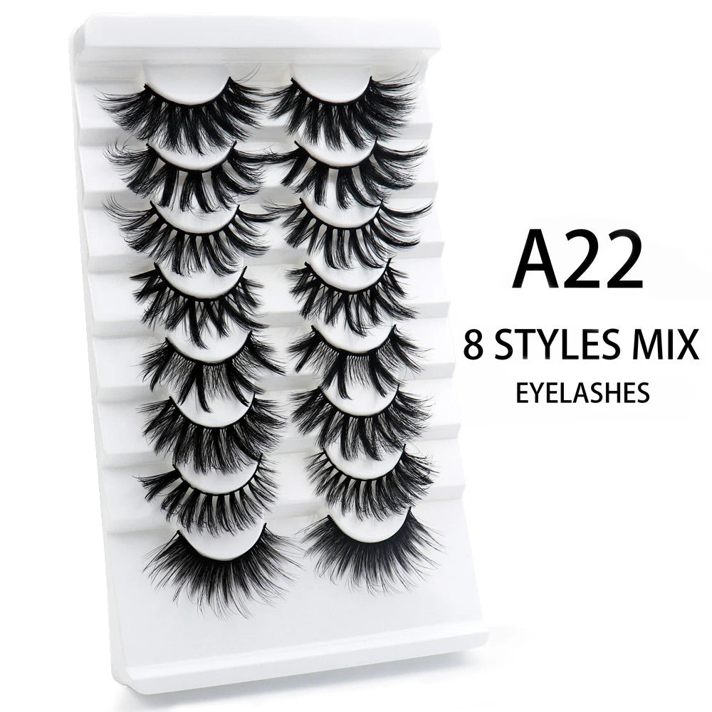 5/7/8 pairs 3D mink Lashes ,soft fluffy natural false eyelashes，individual eyelash extension, makeup tools lashes wholesale