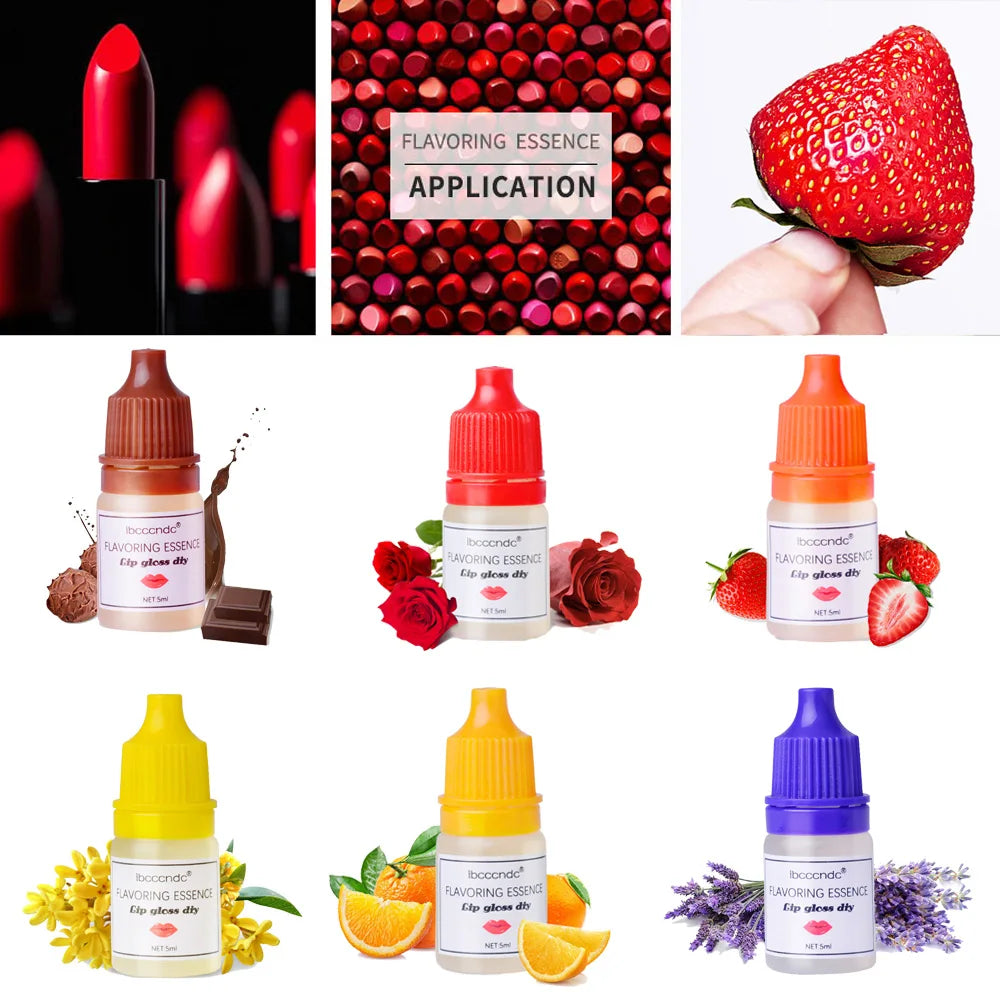 5ml 7 Flavor Natural Flavor Essence Oil Drop for Lip Gloss Diy Lipgloss Base Handmade Lipstick Fragrance Flavoring