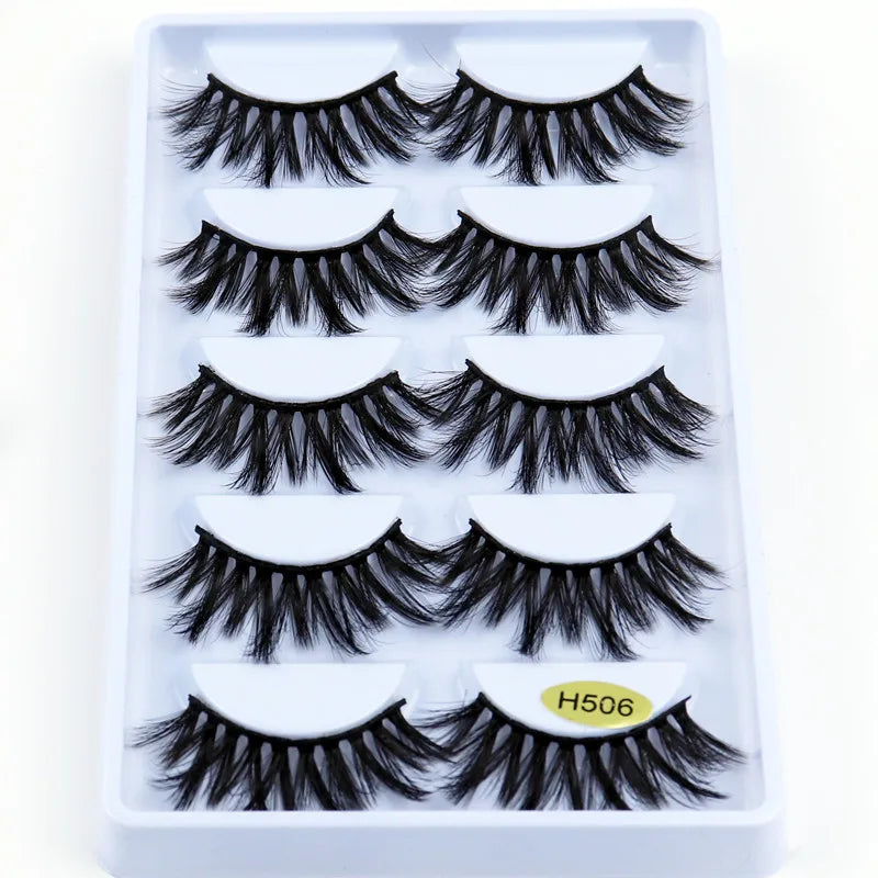 5/7/8 pairs 3D mink Lashes ,soft fluffy natural false eyelashes，individual eyelash extension, makeup tools lashes wholesale