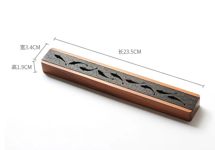 1pc Antique personality solid wood hollowed out line incense box portable sleeping incense box incense box incense fumigation
