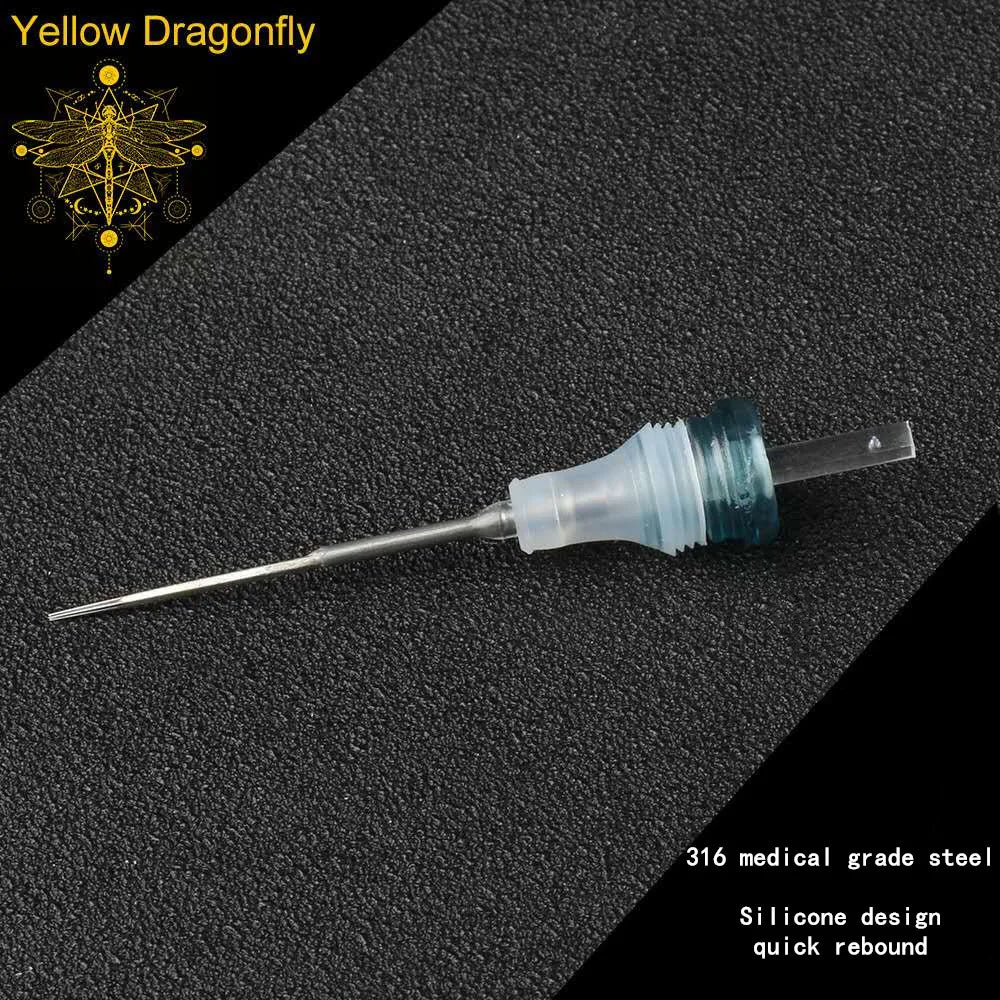 20pcs Yellow Dragonfly Tattoo Cartridge Needle Agujas RL RM RS M1 Body Easy To Color For Machine Permanent Makeup Eyebrow Beauty
