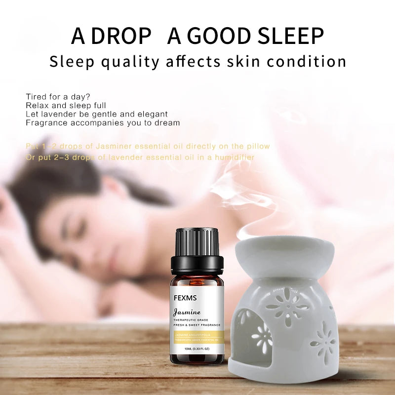 100% Pure Organic Therapeutic Grade Jasmine Oil for Diffuser, Sleep, Perfume, Massage, Skin Care, Aromatherapy, Bath - 10ML