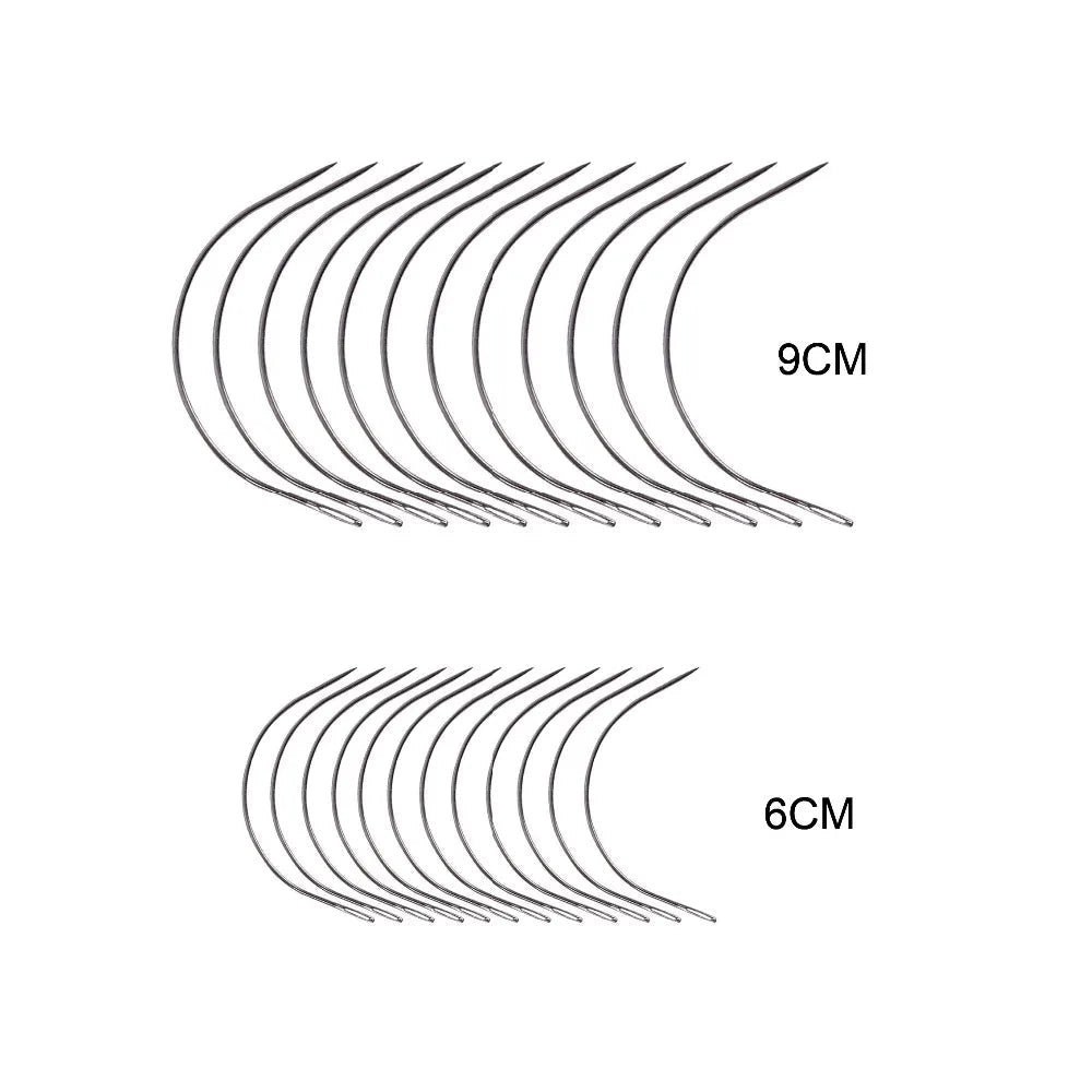 24 pcs/bag Large 9cm 6cm C Shape Curved Needles Wig making crochet braids ventilating Hair weaving needle Viralgem Store