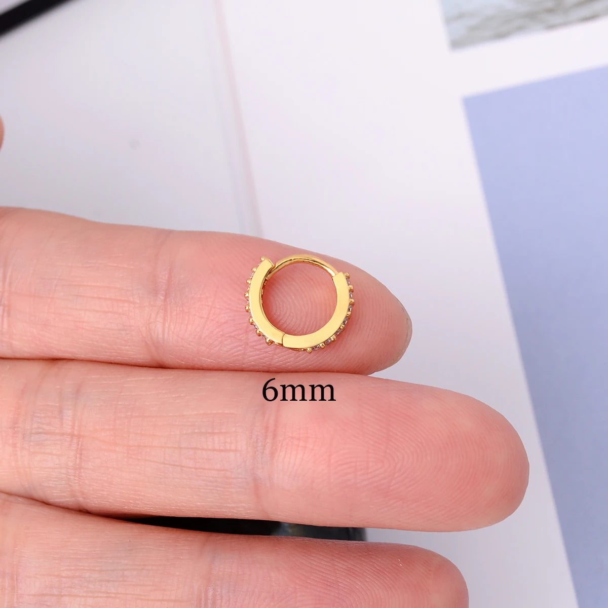 1 Pcs Fashion Exquisite Crystal Zircon Hoop Earrings for Women Rainbow Cartilage Helix Tragus Earring Stud Body Piercing Jewelry Viralgem Store