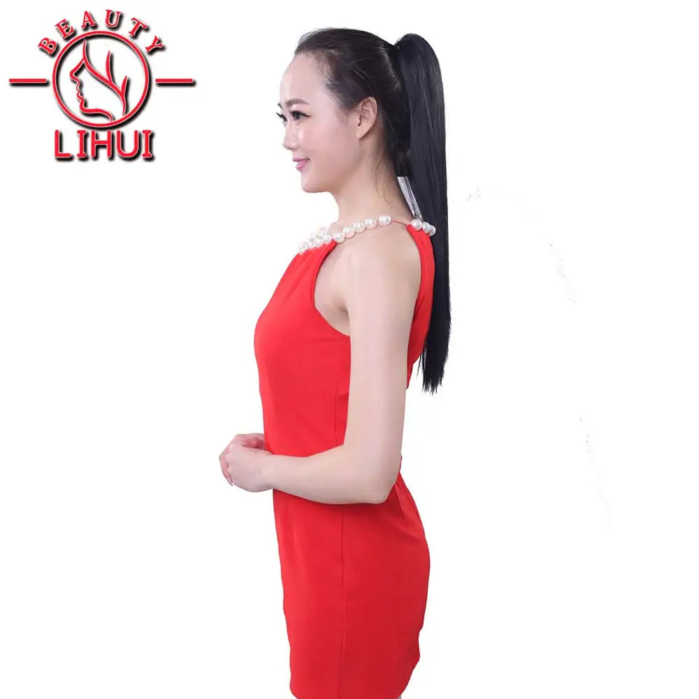 22" Synthetic Women Claw on Ponytail Clip in Hair Extensions Straight Style Pony Tail Hairpiece Ombre Brown Blonde Viralgem Store