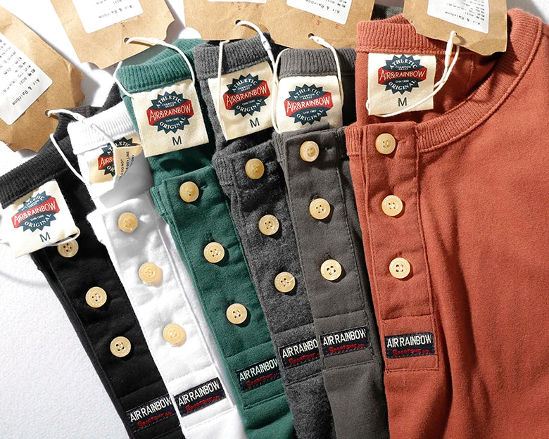 2023 Autumn New Men's Fashion Simple Long Sleeve O-neck Pure Cotton Solid T-shirt Bottomed Shirt Retro American Casual