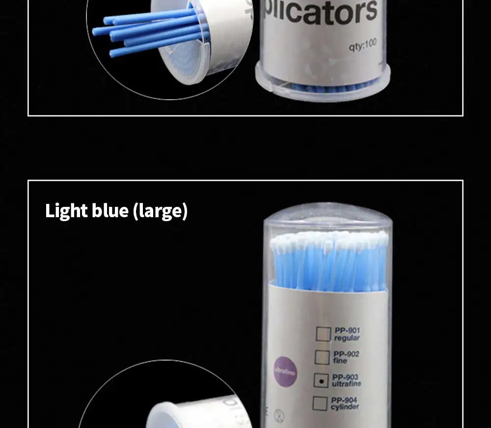 100pcs/lot Micro Brushes Make Up Eyelash Extension Disposable Eye Lash Glue Cleaning Brushes Free Applicator Sticks Makeup Tools