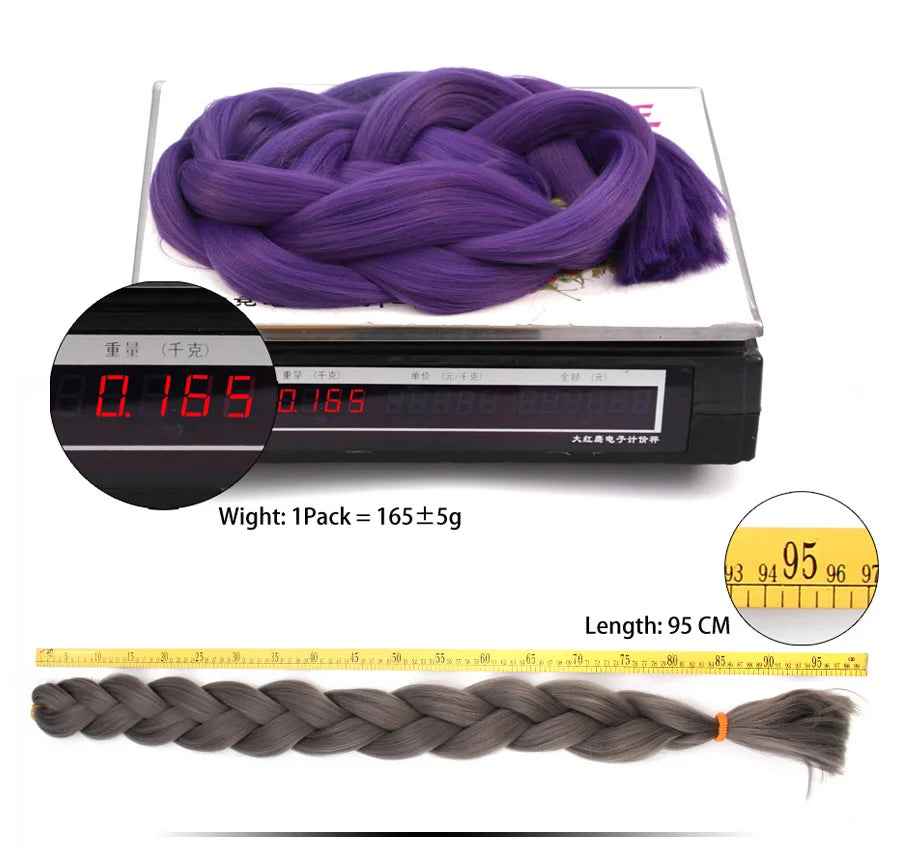 Super Long 165G 200cm Hair Synthetic Jumbo Braiding Hair Extension Heat Resistant Fiber African Ombre Jumbo Braid Hair Women Viralgem Store
