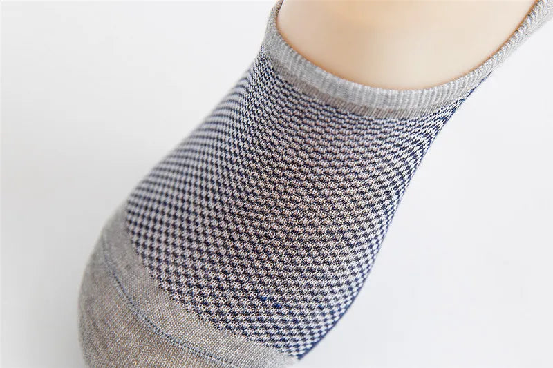 5Pairs Fashion high quality man Non-slip Silicone Invisible Compression Socks Male Ankle Sock Breathable Meias Cotton Boat Socks