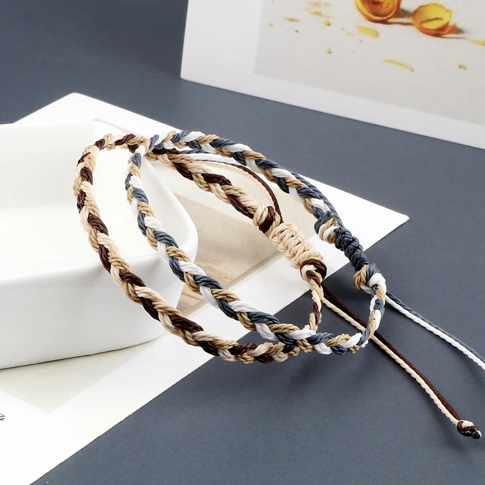 30Colors Bohemian Tibetan Bracelet & Bangle Women Men Handmade Waterproof Wax Thread Lucky Rope Christmas Jewelry Gift Bracelets