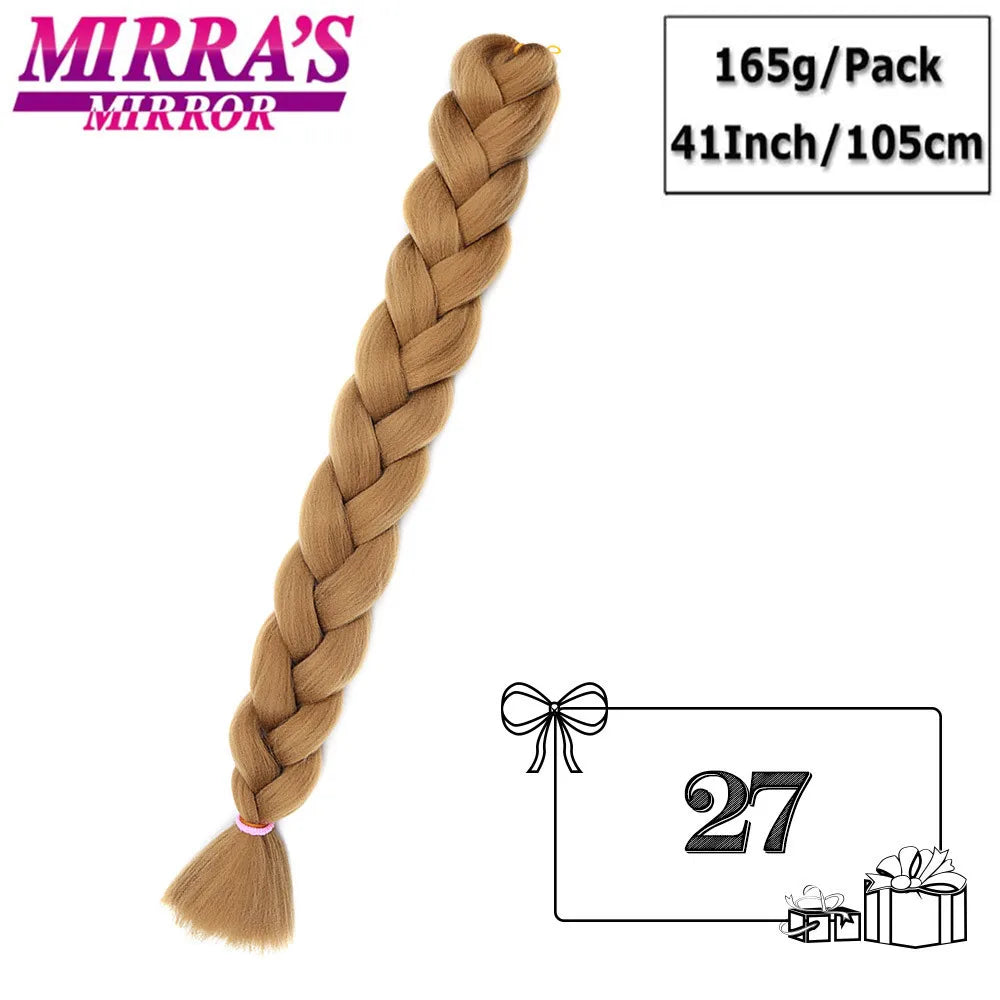 82 Inch Pure Color Jumbo Braiding Hair Extensions Synthetic Braids Ombre Hair For Box Braid Support Wholesale Mirra’s Mirror