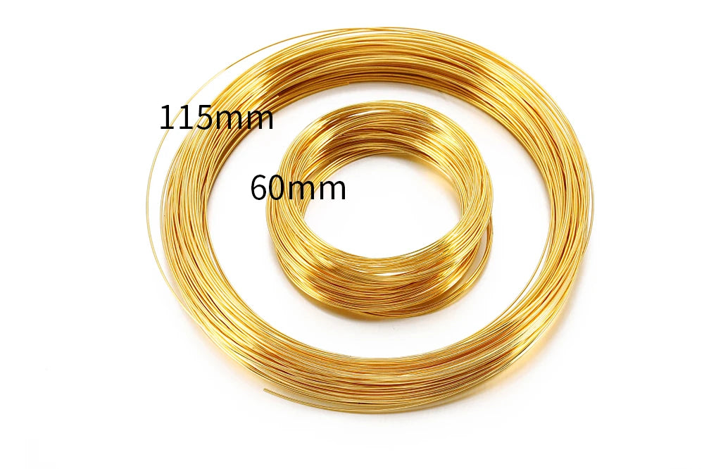 100 Loops Gold Steel Color Memory Wire 60mm Bracelet Bangle Loop 115mm Necklace Collar Hoop for Jewelry Making DIY Accessories