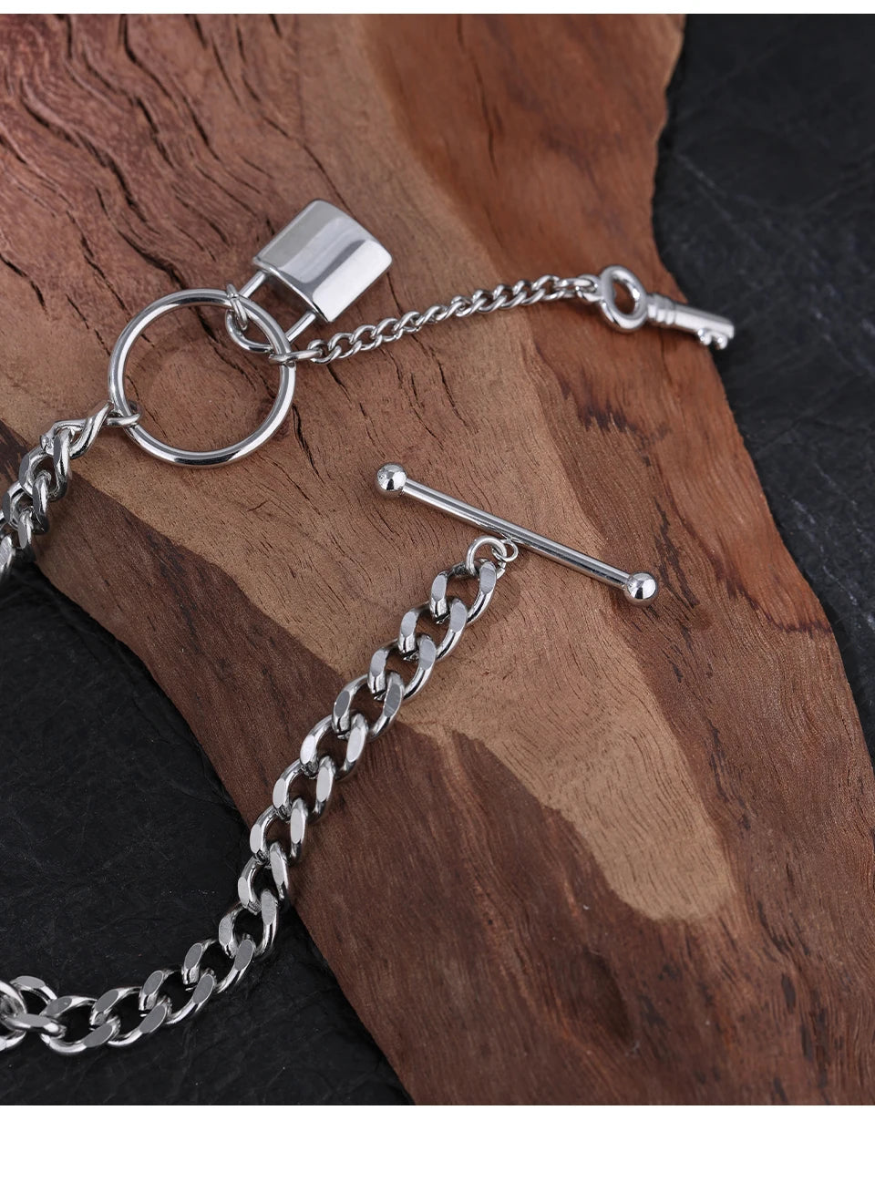 Yhpup New 316L Stainless Steel Jewelry Punk Metal Lock Pendant Necklace Minimalist 18 K Plated Chain подвеска Necklace Gala