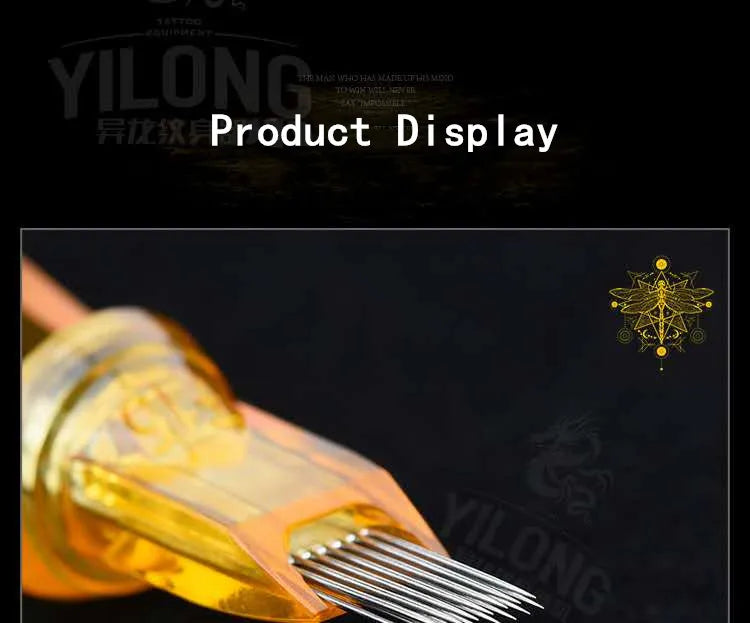 20pcs Yellow Dragonfly Tattoo Cartridge Needle Agujas RL RM RS M1 Body Easy To Color For Machine Permanent Makeup Eyebrow Beauty